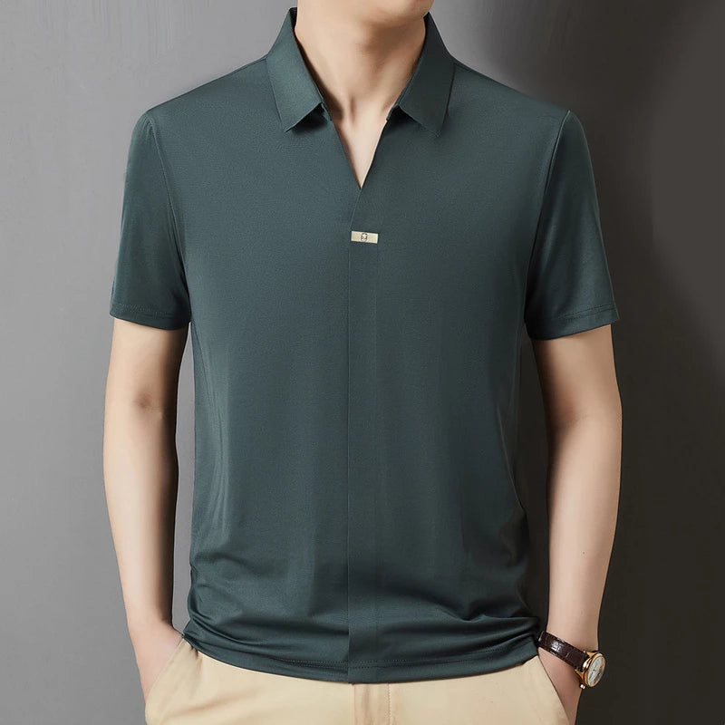 Leo | Polo Elegante con Colletto Aperto e Tessuto Ultra-Traspirante