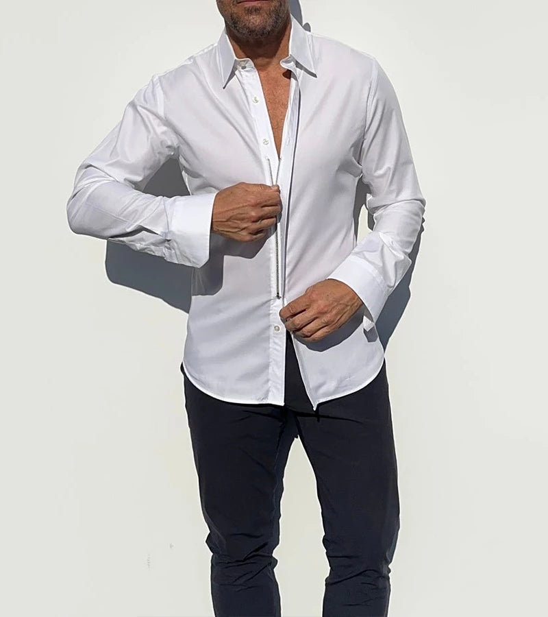 Enzo | Camicia Elegante con Cerniera per una Vestizione Rapida