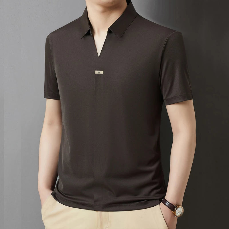 Leo | Polo Elegante con Colletto Aperto e Tessuto Ultra-Traspirante