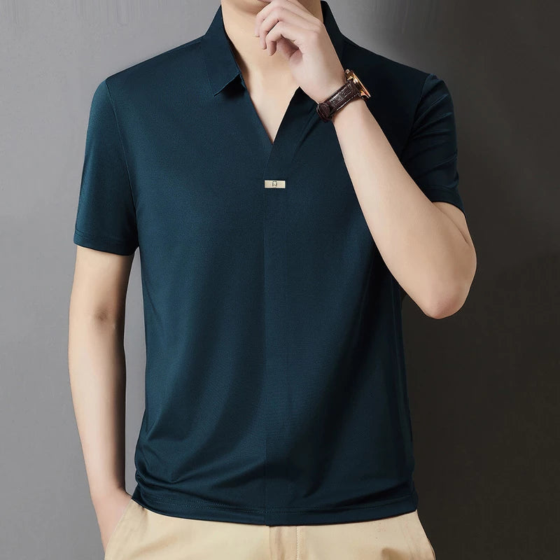 Leo | Polo Elegante con Colletto Aperto e Tessuto Ultra-Traspirante