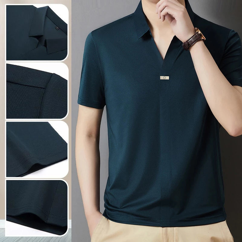 Leo | Polo Elegante con Colletto Aperto e Tessuto Ultra-Traspirante